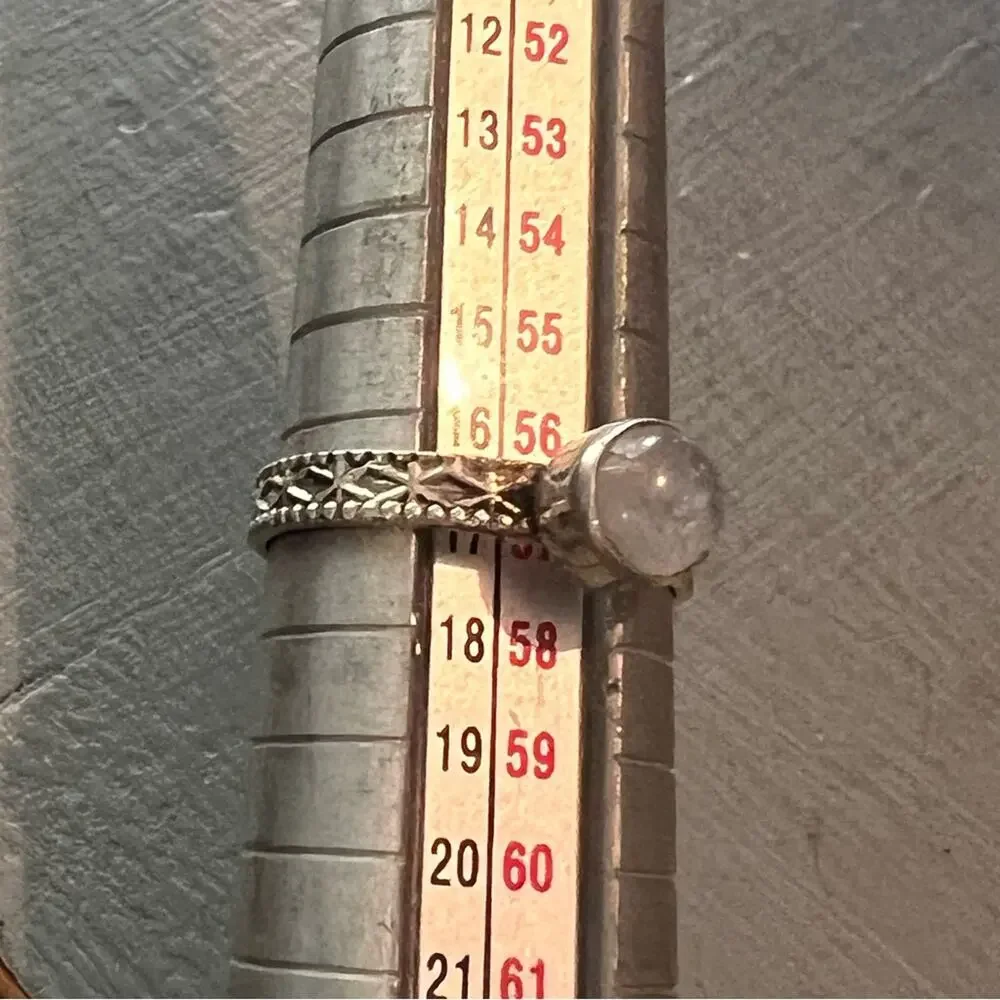 925 Sterling Silver Moonstone Ring Size 8